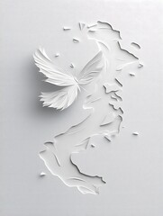 Poster - White Paper Fragments Forming Abstract Path