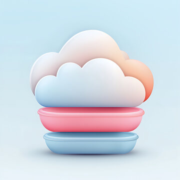 Cloud storage with pastel layers.