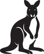 © jakircreativedesign - Simple kangaroo silhouette black style, Standing kangaroo in black profile