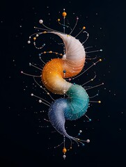 Aufkleber - Abstract Colorful Spiral Data Encryption Layers