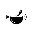 © Neuroillustrator3033 - Mixing bowl with spoon and motion lines in minimalist style