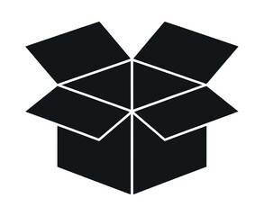 Poster - open cardboard box icon graphic design element for packaging delivery service