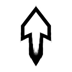 Poster - Bold and distinct arrow icon, with a hand-drawn aesthetic pointing upwards.
