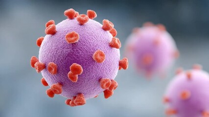 Aufkleber - Microscopic Marvel: A detailed close-up reveals the intricate structure of a virus particle, showcasing its characteristic features and offering a glimpse into the unseen world of microbiology.