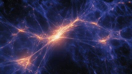 Wall Mural - concept of cosmic strings rippling through space with their immense energy distorting the fabric of 