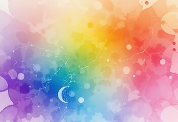 Poster - Vibrant abstract painting with colorful patterns and cosmic elements blending together
