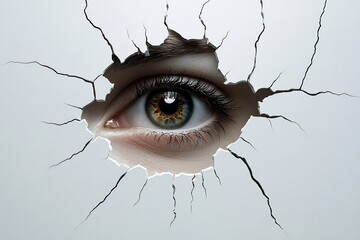 Poster - Global connection imagined pulsating threads linking eyes across continents