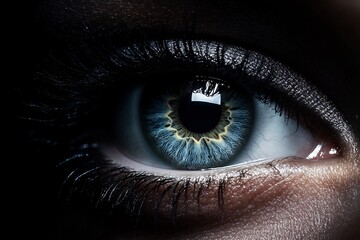 Poster - Global connection imagined pulsating threads linking eyes across continents