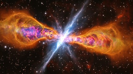 Wall Mural - depiction of a supernova remnant with colorful shockwaves and intricate gas patterns spreading acros