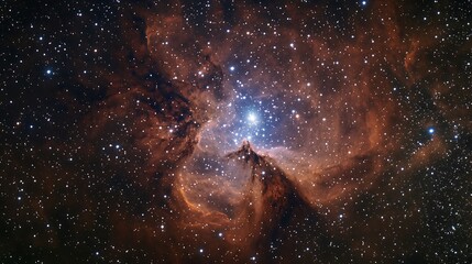 Wall Mural - mesmerizing image of star formation in a dense nebula where new stars ignite amidst swirling clouds 