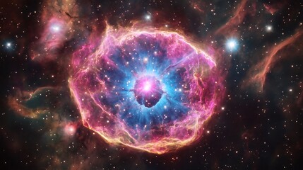 Wall Mural - scene of stellar collapse leading to the formation of a neutron star surrounded by a cosmic backdrop