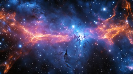 Wall Mural - serene view of light years of cosmic web structure showcasing the interconnection of galaxies and th