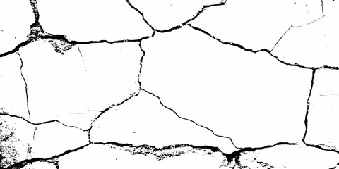 Aufkleber -  white surface with a network of black cracks and textured surface details visible white grunge background.