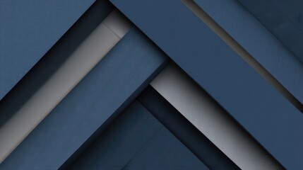Poster - Blue Geometric Layers Modern Abstract Design Pattern.