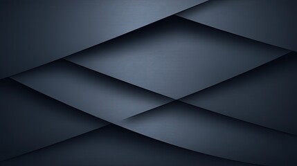Poster - Geometric Echoes Dark Blue Layered Abstract Design.