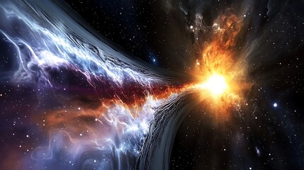 Wall Mural - visual of cosmic dawn where the first stars ignite and light up the universe transitioning from dark