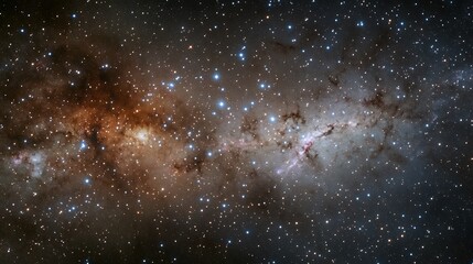 Visualization of star clusters in the Milky Way galaxy with dense regions of stars nebulae and cosmic dust illuminating the surrounding space