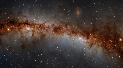Wall Mural - visualization of star clusters in the milky way galaxy with dense regions of stars nebulae and cosmi