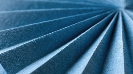 Poster - Cerulean Fan Textured with Folded Paper Abstract.