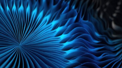 Poster - Azure Flow Abstract waves in vibrant blue with unique textures.