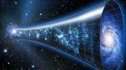Wall Mural - artistic representation of the dark energy equation in action showing how this mysterious force acce