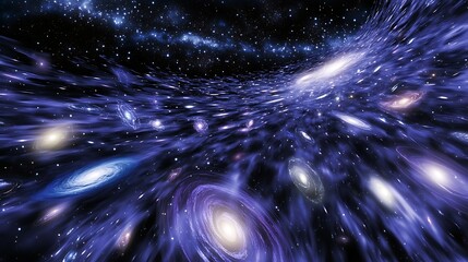Wall Mural - artistic representation of cosmic perturbations with disturbances in the cosmic fabric causing shift