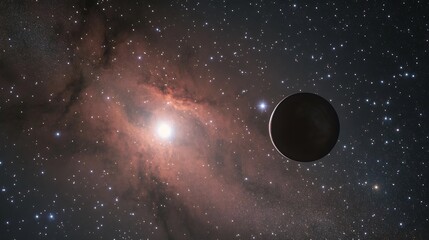 Wall Mural - awe inspiring view of extraterrestrial life possibilities with exoplanets orbiting a distant star am