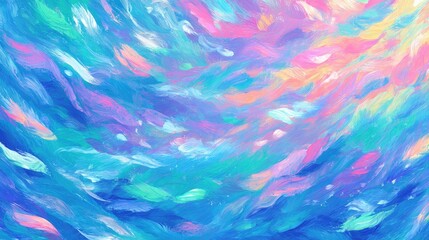 Poster - Ethereal Flow Pastel Brushstrokes in Abstract Motion.