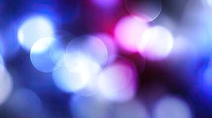 Poster - Colorful Bokeh Bliss Abstract Lights in Blue with Purple and White.