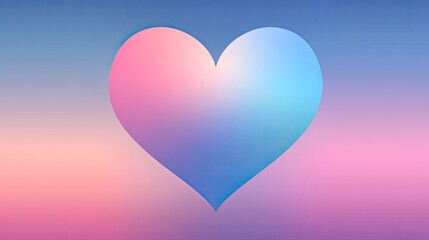 Poster - Dreamy Heart Pastel Gradient Love on a Soft with Blended Background.