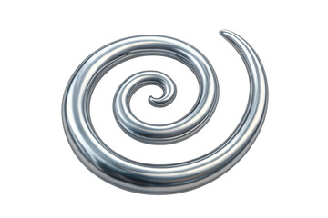 Aufkleber - Metallic chrome spiral rotating on transparent background, creating a hypnotic and elegant visual effect