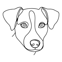 Poster - Jack Russell Terrier portrait, line art style, black and white, for pet websites