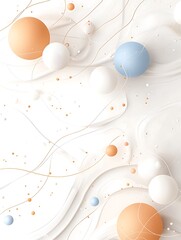 Fototapete - Pastel Spheres and Gradient Stripes Abstract Background