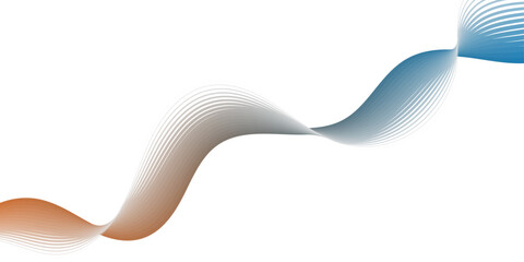 Aufkleber - Abstract colorful wave line  with gradient from orange to blue on a white background design .