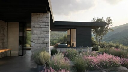 Fototapete - Impressive modern mansion with a unique contemporary design