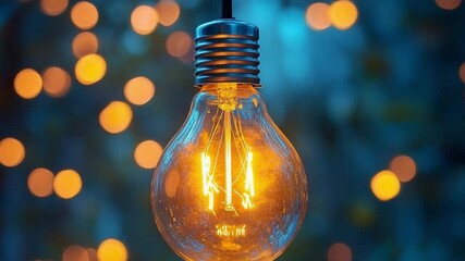 Poster - Illuminating Idea: The radiant filament of a vintage light bulb glows with inspiration.