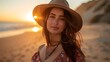 © Geetha - Trendy young woman at a California beach