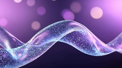 Poster - DNA Helix - Science: A captivating illustration showcases a luminous DNA helix, the building block of life, with a mesmerizing, modern design set against a soft purple background.