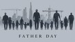 © Josiah - Significant celebration of Father's Day with fathers walking hand in hand with children in an urban construction setting