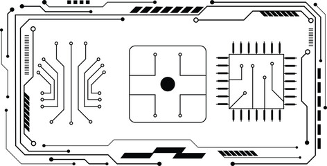 Poster - vector illustration, hi-tech digital technology and engineering theme.