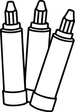 Set of felt pen outline vector and illustration, coloring book page