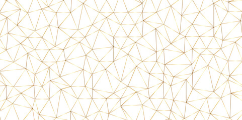 Abstract of simple GOLD line triangle pattern geometric background .white background creative and geometric shape with white luxury pattern .GOLD and white geometric background with low poly triangle