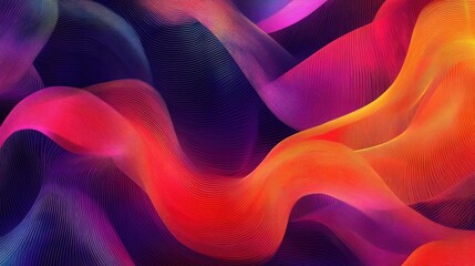 Poster - Abstract background with vibrant red orange and purple waves