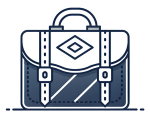 vintage briefcase icon isolated on transparent background