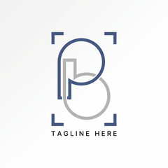 Poster - Logo design graphic concept creative premium vector stock image top sell initial PB BP font line connect flip monogram typography tech business brand