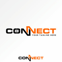 Poster - Logo design graphic concept creative premium vector stock image top sell text word Connect font home window building infinity trendy brand typography