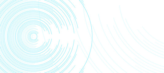 Aufkleber - Futuristic Circular Digital Lines Background. Blue circular lines abstract futuristic technology banner. 