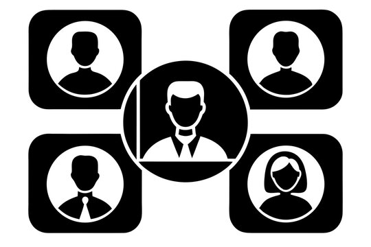 video call vector silhouette illustration isolated on white background