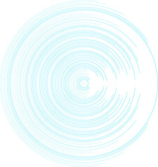 Aufkleber - Blue circular lines abstract futuristic technology. Symmetrical abstract circle design with blue digital lines on white background. Perfect for tech, data, and innovation themes.