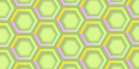 Poster - Abstract geometric coloring hexagonal pattern art.
